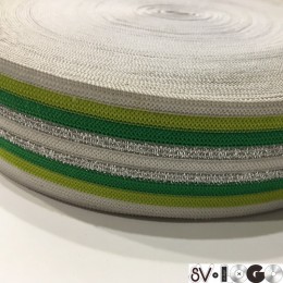Резинка 42мм зеленая серебро (32 метра)