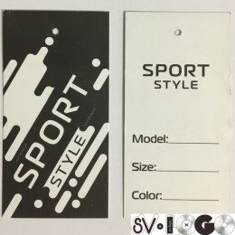 Этикетка картонная 5х10см Sport (1000 штук)