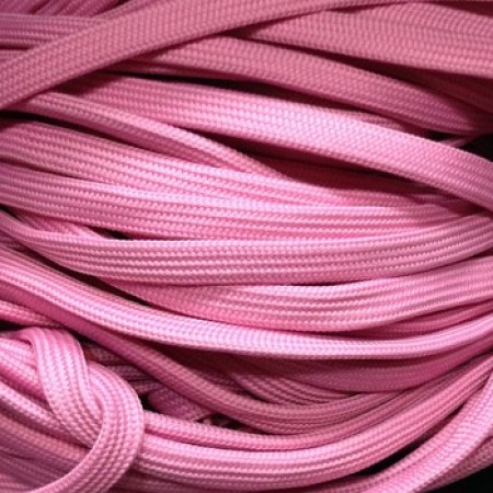 Шнур плоский чехол ПЭ40 10 мм розовый (100 метров)