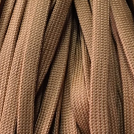 Шнур плоский чехол ПЭ40 10 мм коричневый светлый (100 метров) 