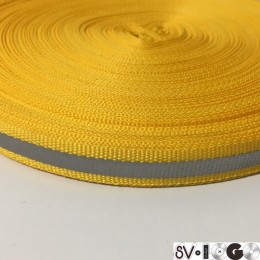 Тесьма светоотражающая 1см желтый (50 метров)
