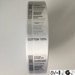 Этикетка состава атласная 25мм Cotton 100% (100 метров)