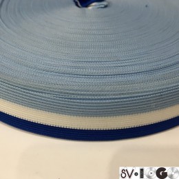 Тесьма окантовочная 30мм голубой белый электрик (100 метров)
