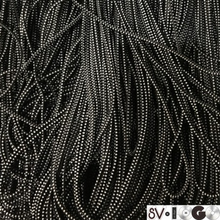 Резинка шнур производство 2,5 см черный белый (50 метров)