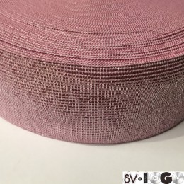 Резинка 50мм серебро розовый (25 метров)