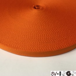 Тесьма репсовая производство 10мм оранжевая  (50 метров)
