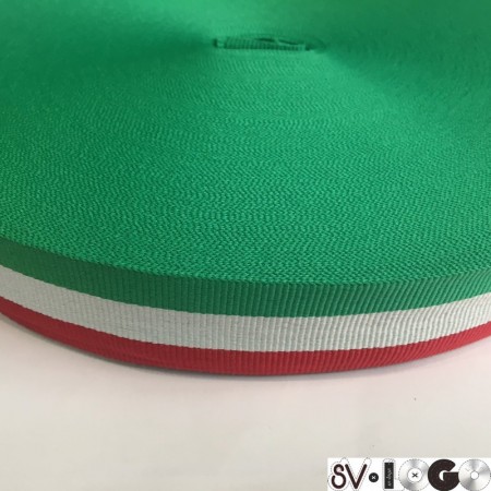 Тесьма репсовая производство 30 мм флаг Италия (50 метров)