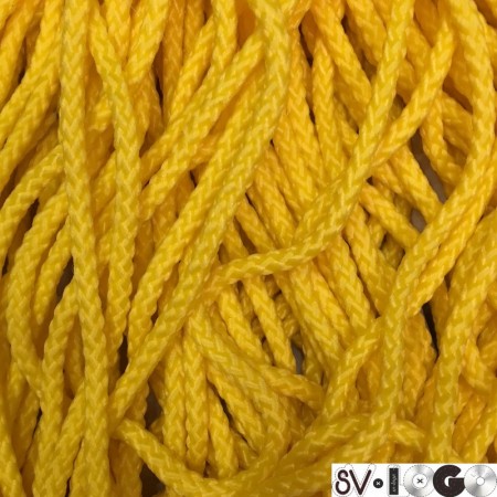 Шнур круглый 6 мм ПП косичка плотный желтый (100 метров)