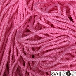 Шнур круглый 6мм ПП косичка плотный розовый (100 метров)