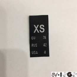 Размер жаккардовый XS 15мм черный (1000 штук)