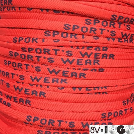 Шнур круглый с логотипом Sport Wear 6 мм красный синий (пара)