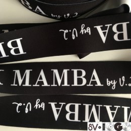 Резинка с логотипом BLACK MAMBA 40мм накатка (заказная) (метр )