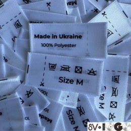Этикетка накатанная 20мм M (Made in Ukraine) атлас двухсторонняя (100 штук)