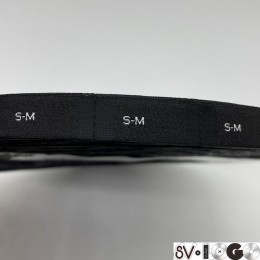 Размер жаккардовый S-M 10мм черный боковой шов (1000 штук)