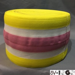 Резинка 130мм для манжетов желто розовая (метр )