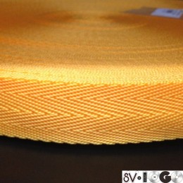 Тесьма-лента ременная производство 25мм желтая (50 метров)