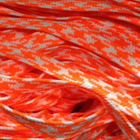 Шнур плоский ПЭ 12 мм оранжево белый (100 метров)