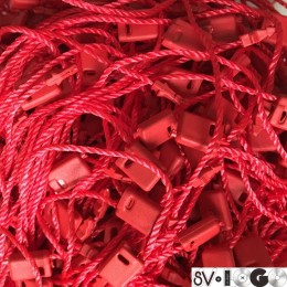Крепеж-пломба для этикеток шнур красная (1000 штук)