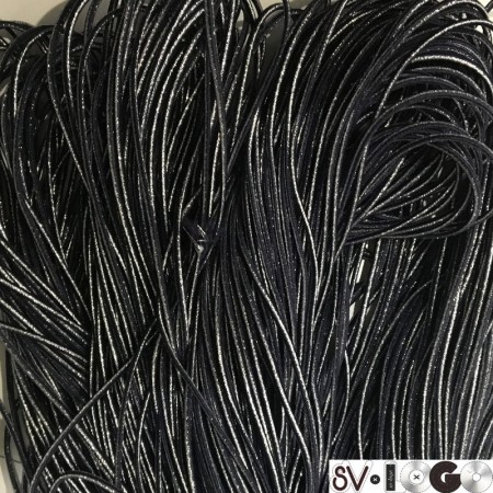 Резинка шнур производство 2,5 см серебро синий (50 метров)