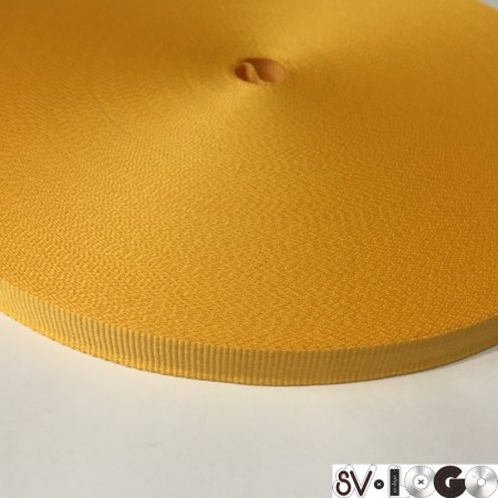 Тесьма репсовая производство 10 мм желтая (50 метров)