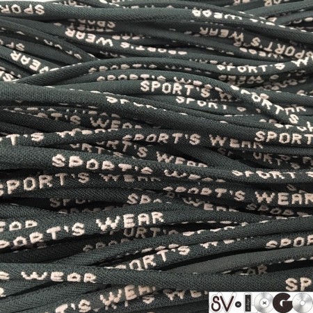Шнур круглый с логотипом Sport Wear 6 мм хаки бежевый (пара)