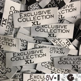 Этикетка жаккардовая вышитая Exclusive Collection 20мм XL (1000 штук)
